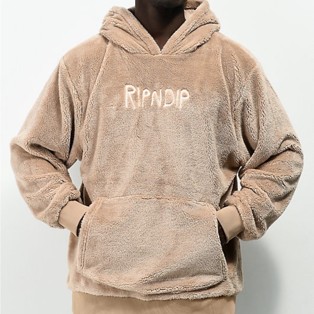 RIPNDIP Bradbury Brown Sherpa Hoodie M